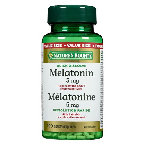 Nature S Bounty Melatonin Quick Dissolve Mg Value Size Tablets