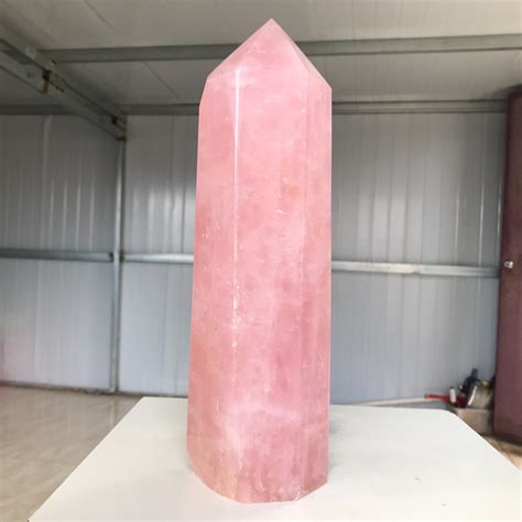 G Natural Pink Rose Quartz Crystal Obelisk Wand Point Mineral