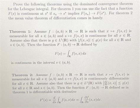 Solved Prove The Following Theorems Using The Dominated Chegg