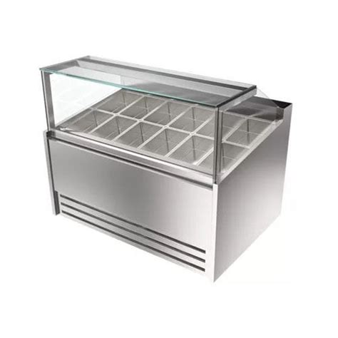 Counter Refrigerated Display Case Oasi Moving Glass Metal Design