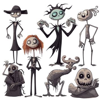 Nightmare Before Christmas Characters Vector, Sticker Clipart Nightmare ...