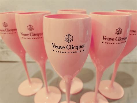 Veuve Clicquot Pink Rose Acrylic Champagne Flute Glass X 6 New EBay