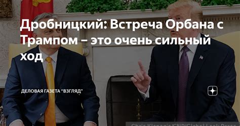 Дробницкий: Встреча Орбана с Трампом – это очень сильный ход | Деловая ...