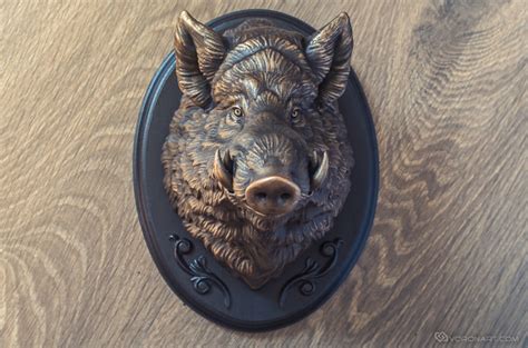 Artstation Wild Boar Head Wall Mounted Sculpture Nikolay Vorobyov