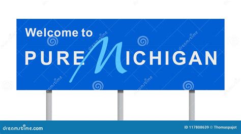 Welcome To Michigan Road Sign Stock Vector Illustration Of Vector