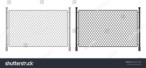 Metal Wire Fence Realistic Steel Dark Stock Illustration 1832077588 ...