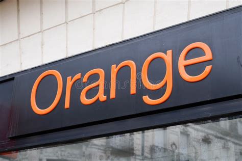 Orange Store Logo Brand And Text Sign On Facade Shop Office French