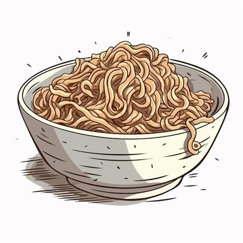 Premium Vector Noodles Flat Vector Illustration Noodles Hand Drawing