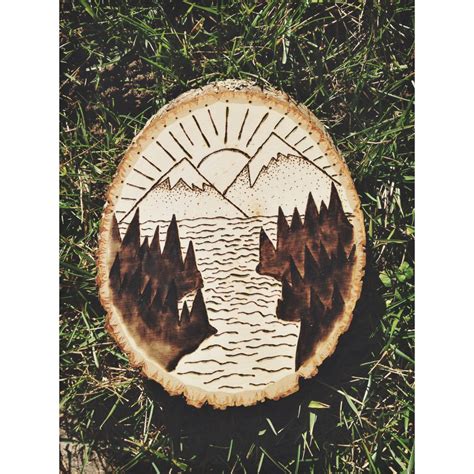 Mountain Scenery Wood Burn Wood Burning Patterns Wood Burning Art