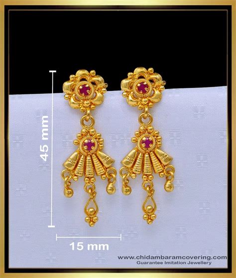 Buy Gold Plated Simple Gold Earrings Designs For Daily Use