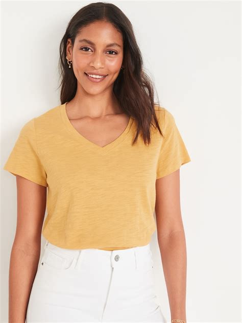 Everywear Slub Knit V Neck T Shirt For Women Old Navy