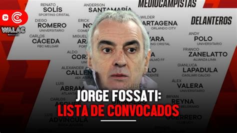 Jorge Fossati EN VIVO lista de convocados para amistosos de Perú en