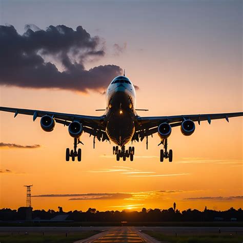 Premium Photo Passenger Airplane Taking Off At Dusk Sky