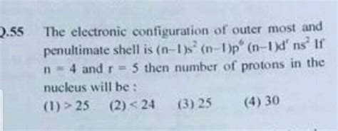 General electronic configuration of outermost and penultimate shell is [Ne](n - 1) s^2 (n - 1) p ...