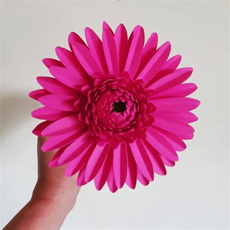 Bright Pink Paper Gerbera Daisies Handmade Paper Flowers Etsy Uk