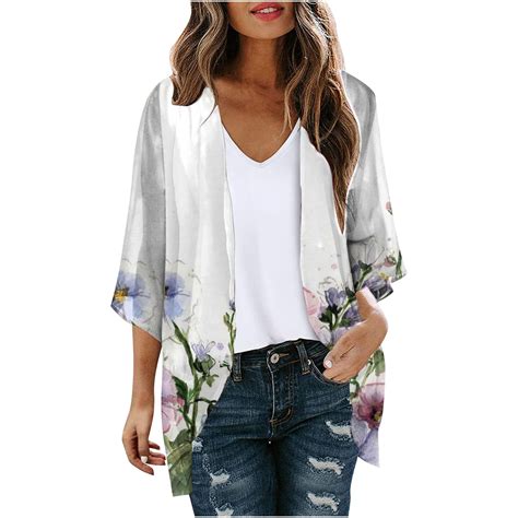 Dyegold Sleeve Floral Print Kimonos For Women Walmart