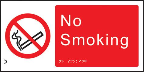 Braille - No Smoking Sign (UK) | Warning Safety Signs