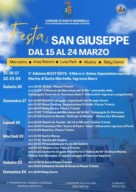 San Giuseppe A Santa Marinella Il Programma Dei Festeggiamenti