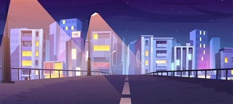 Free Vector Road To City With Office Buildings Shops And Houses At