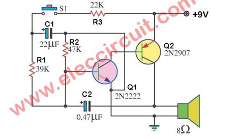 Electronic Siren Circuits Using Transistors Electronic Projects Circuits