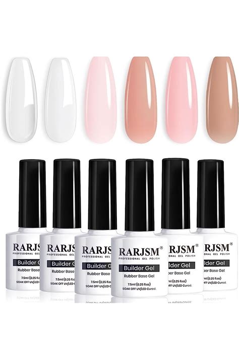 RARJSM Nude Rubber Base Gel Nail Polish Set