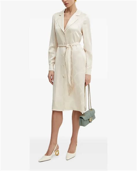 Twin Set Kleid mit Ketten Print und Gürtel Nude bei MyBestBrands