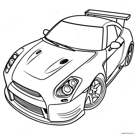 gtr racing car coloring page