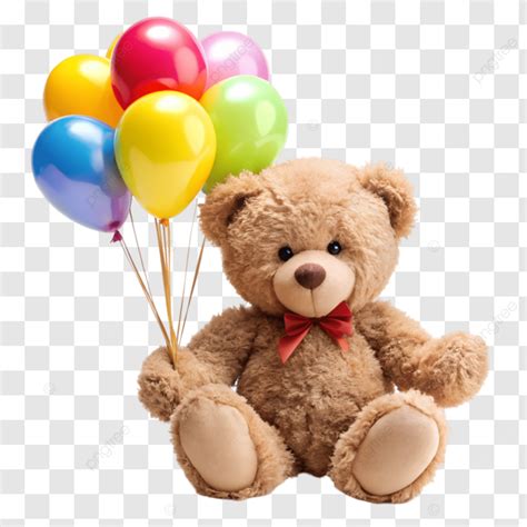 Lindo Osito De Peluche Con Globos PNG Dibujos Lindo Oso De Peluche