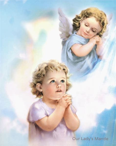 GUARDIAN ANGEL Praying With a Young Child Picture Ready to - Etsy