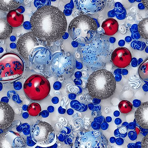 Elegant Blue White And Candy Apple Red Pattern · Creative Fabrica