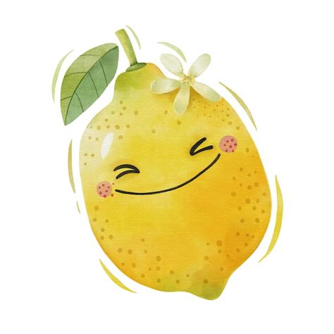 Premium Vector Watercolor Cute Lemon Cartoon Character