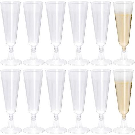 Pi Ces Flute Champagne Jetable Ml Verre Plastique Reutilisable