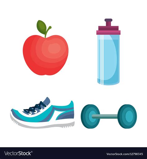 Set fitness equipment icon Royalty Free Vector Image