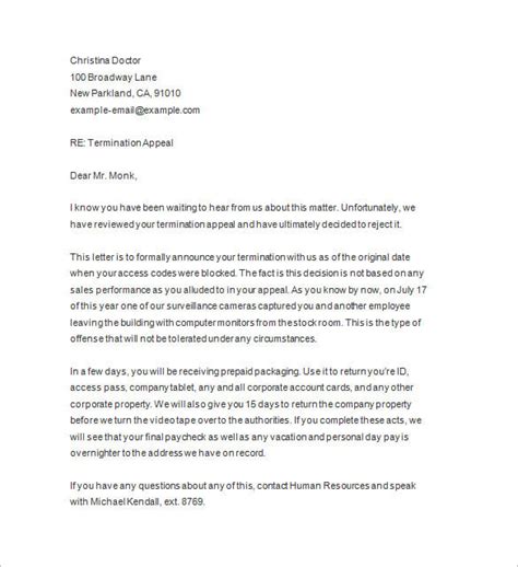 Employee Termination Announcement To Staff Template