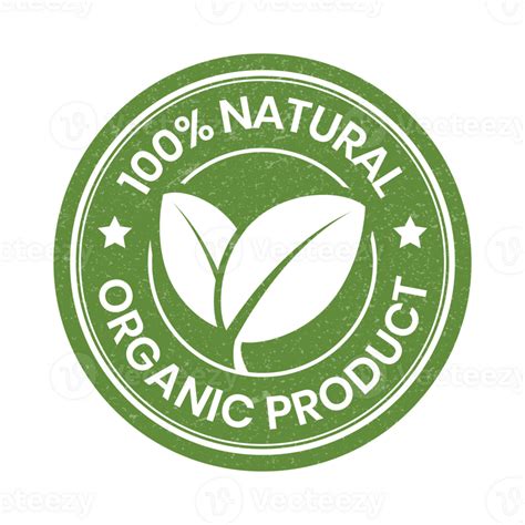 Percent Natural And Organic Product Badge Label Rubber Stamp