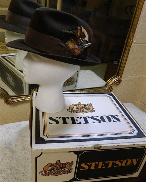 Vintage Royal Stetson Feather Fedora Hat 6 78 In Ori Gem