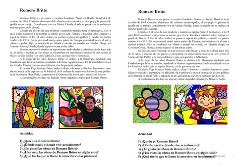 Biografia de Romero Britto Português Ple Apostilas Arte Pop Willem