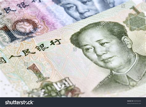 Chinese Yuan Renminbi (Rmb) Banknotes Close Up Stock Photo 56956699 ...