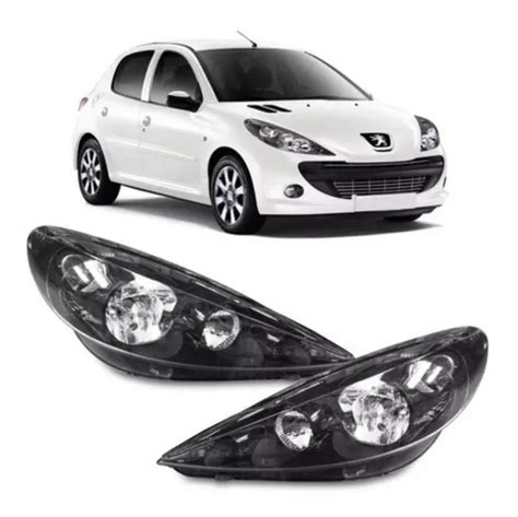 Par Farol Peugeot 207 2008 2009 2010 2014 Mascara Negra