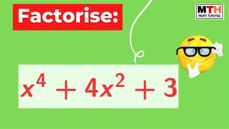 How To Factorise X 4 4x 2 3 Factor X4 4x2 3 Bi Quadratic