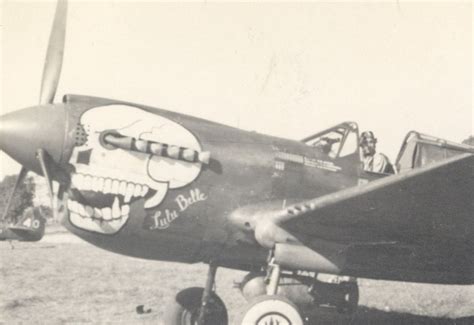 Lt P R Adair Alongside His P 40 Warhawk LuLu Belle Of The 80th