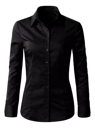 Camisa Oxford Dama Negra Camisa Dotacion Dama Camisa Negra Cuotas Sin