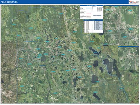 Polk County Fl Wall Map Satellite Zip Style By Marketmaps Mapsales