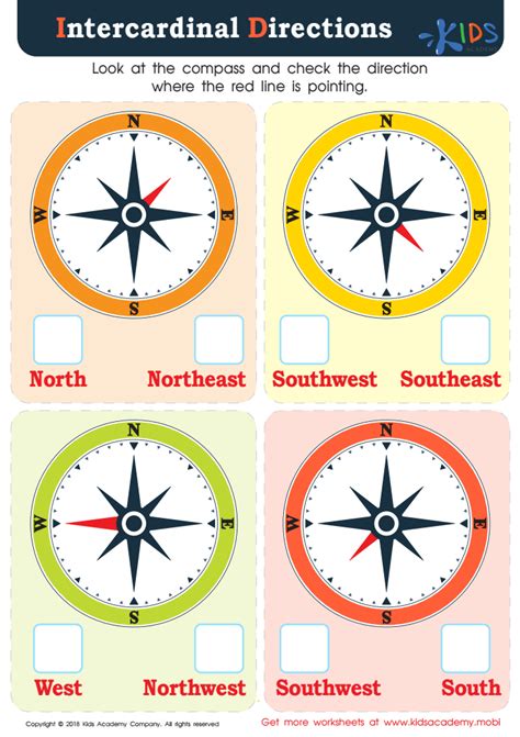 Intermediate Directions Worksheet 3rd Grade