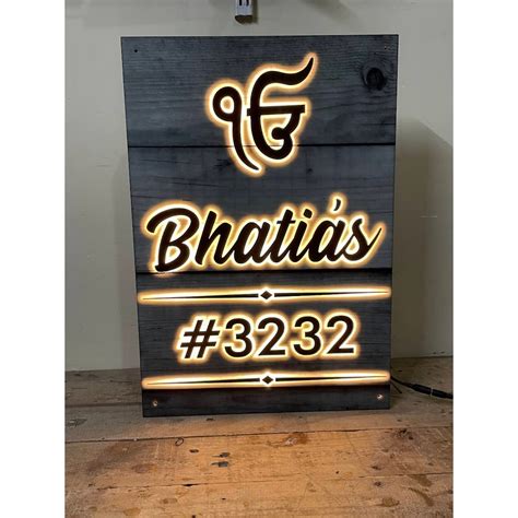 Home Led Name Plate Acrylic Waterproof