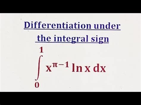 Differentiation Under The Integral Sign Leibnitz Rule For Integrals