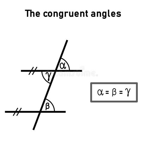 The Congruent Angles Using Two Parallel Lines Stock Illustration