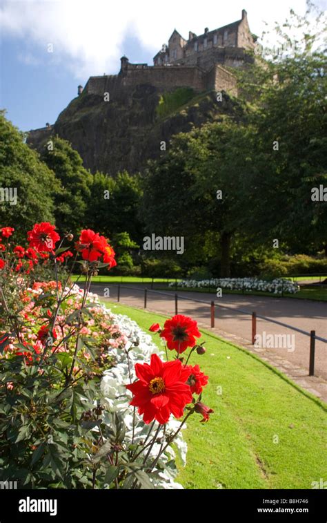 Edinburgh Castle And Princes Street Gardens Edinburgh Midlothian