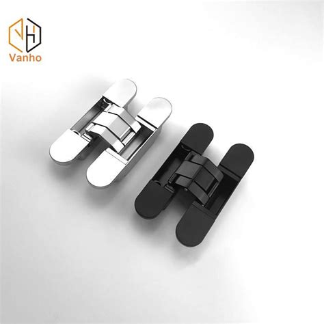 Black Hidden Cross Hardware Invisible Gate Hinge D Adjustable