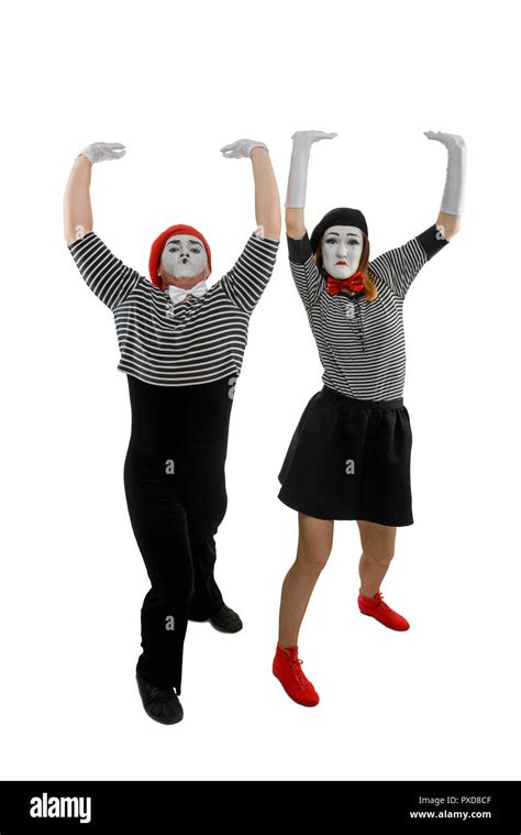 Funny mimes, isolated on white Stock Photo - Alamy